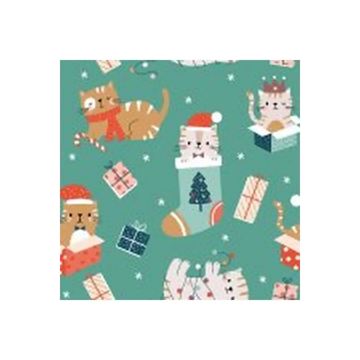 Animal Crackers Christmas Cats Green ANCK 2134