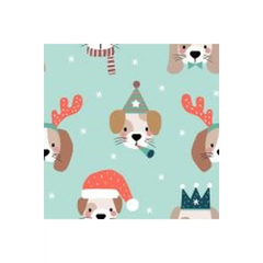 Animal Crackers Christmas Dogs Teal ANCK 2132