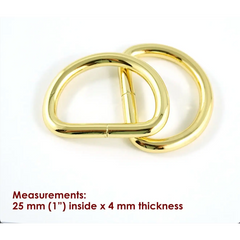 Emmaline D-Rings (4 Pack) 1’’ (25mm) - Gold - D-Rings