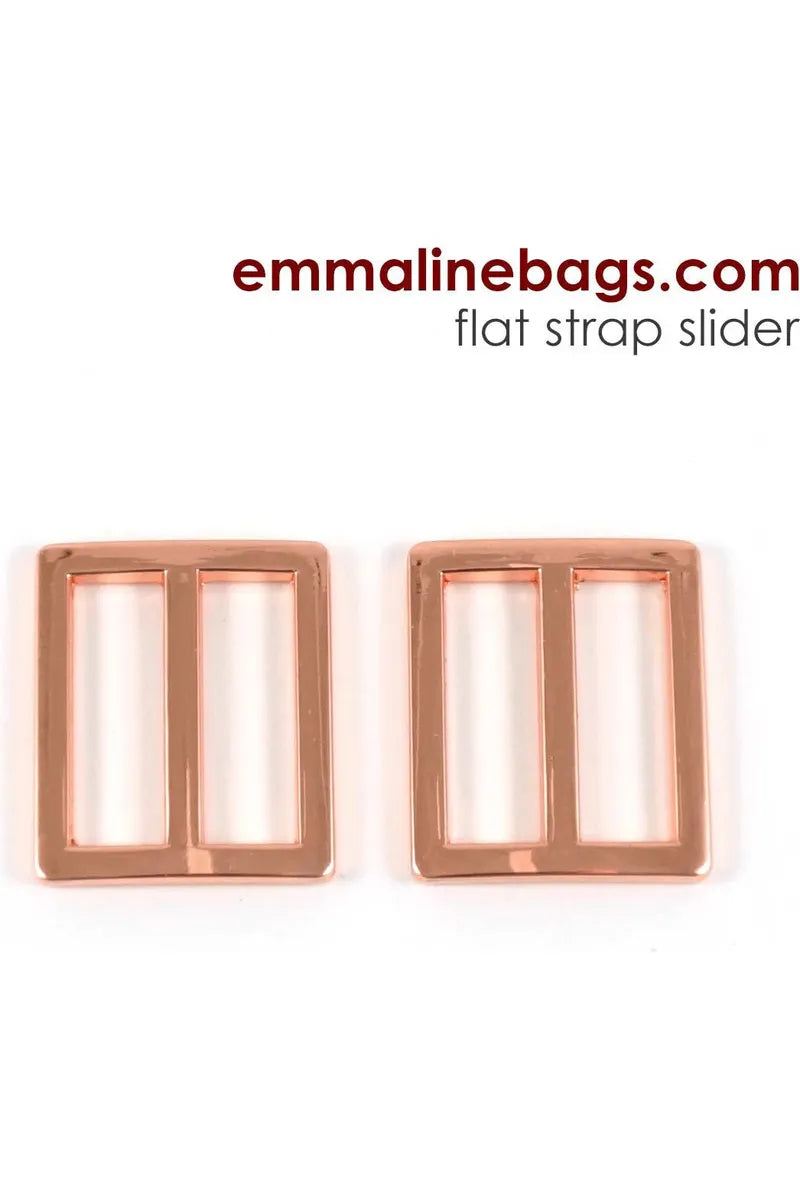 Flat Strap Sliders 2 Pack - 1" 25mm , Emmaline Bgas