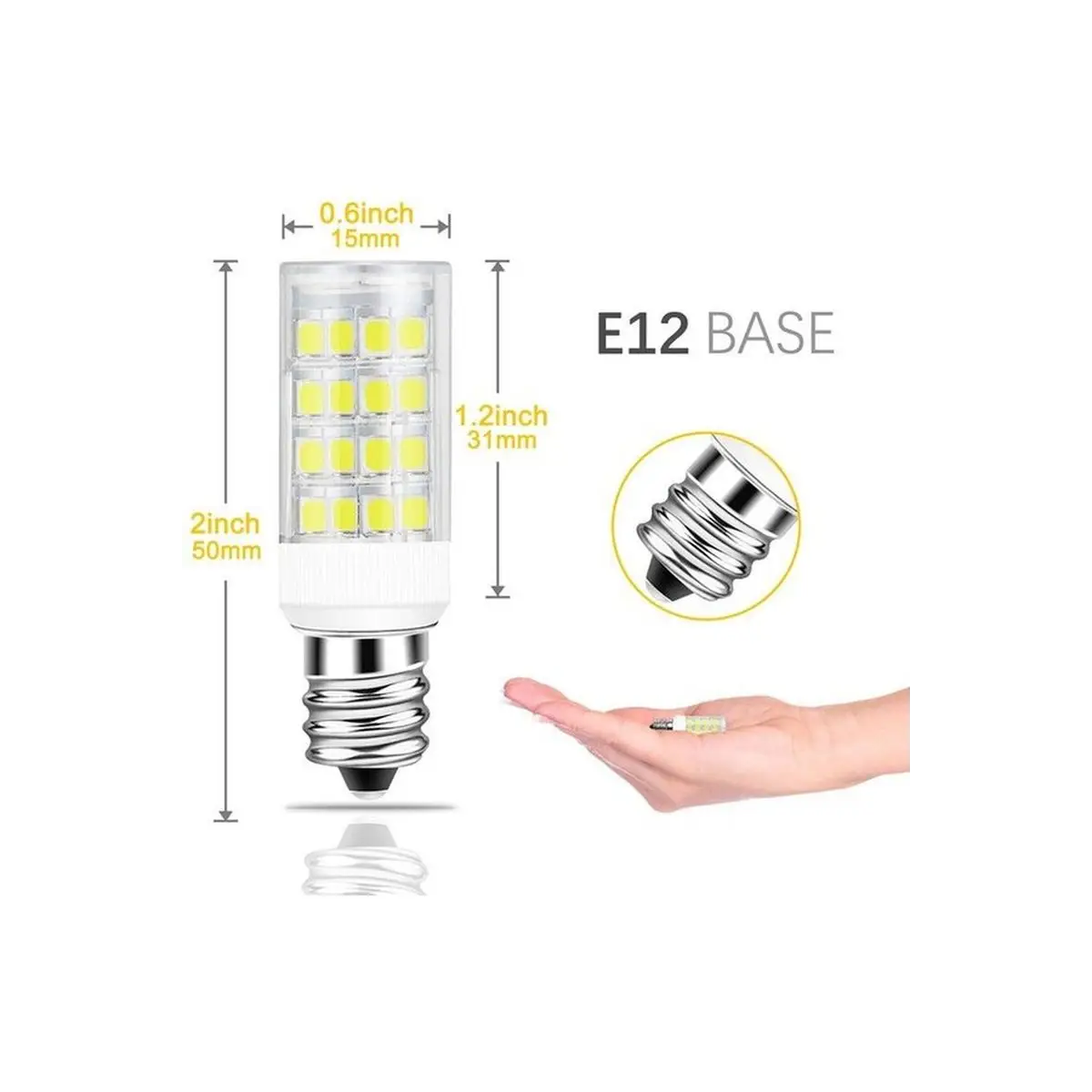 LED Light Bulb E12 4W Daylight White 6000K