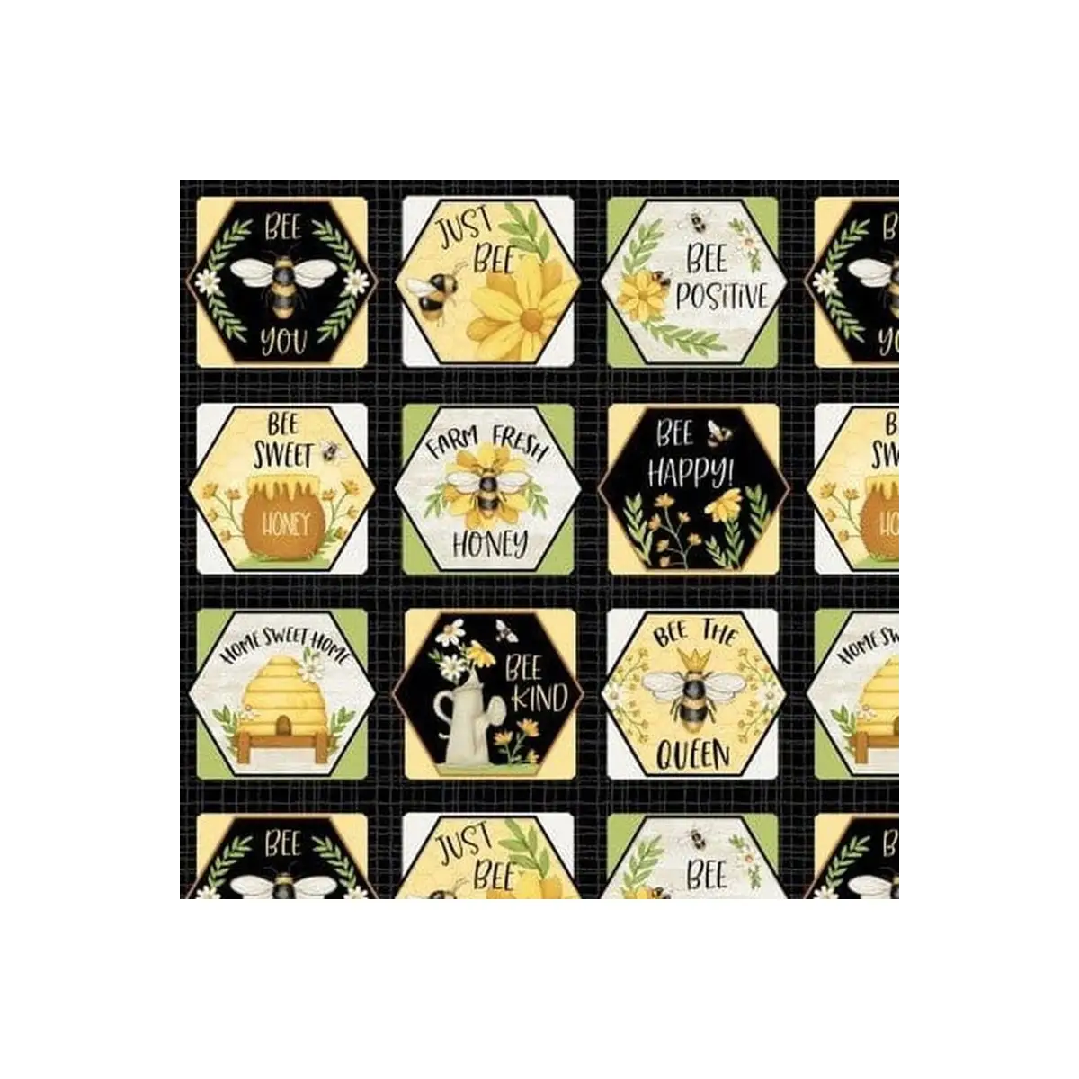 Fabric, Henry Glass & Co., Bee You! Quotes -100-49