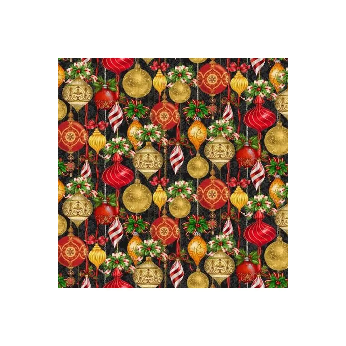 Black Christmas Ornaments Allover