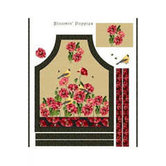 Henry Glass Bloomin' Poppies Apron Panel