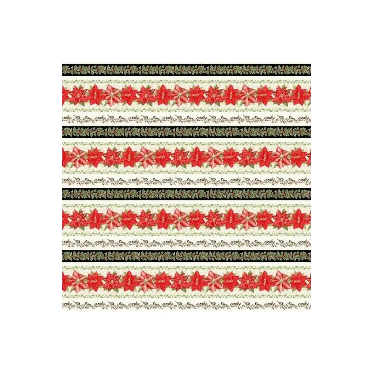 Holiday Botanical Cream Border Stripe