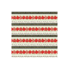 Holiday Botanical Cream Border Stripe