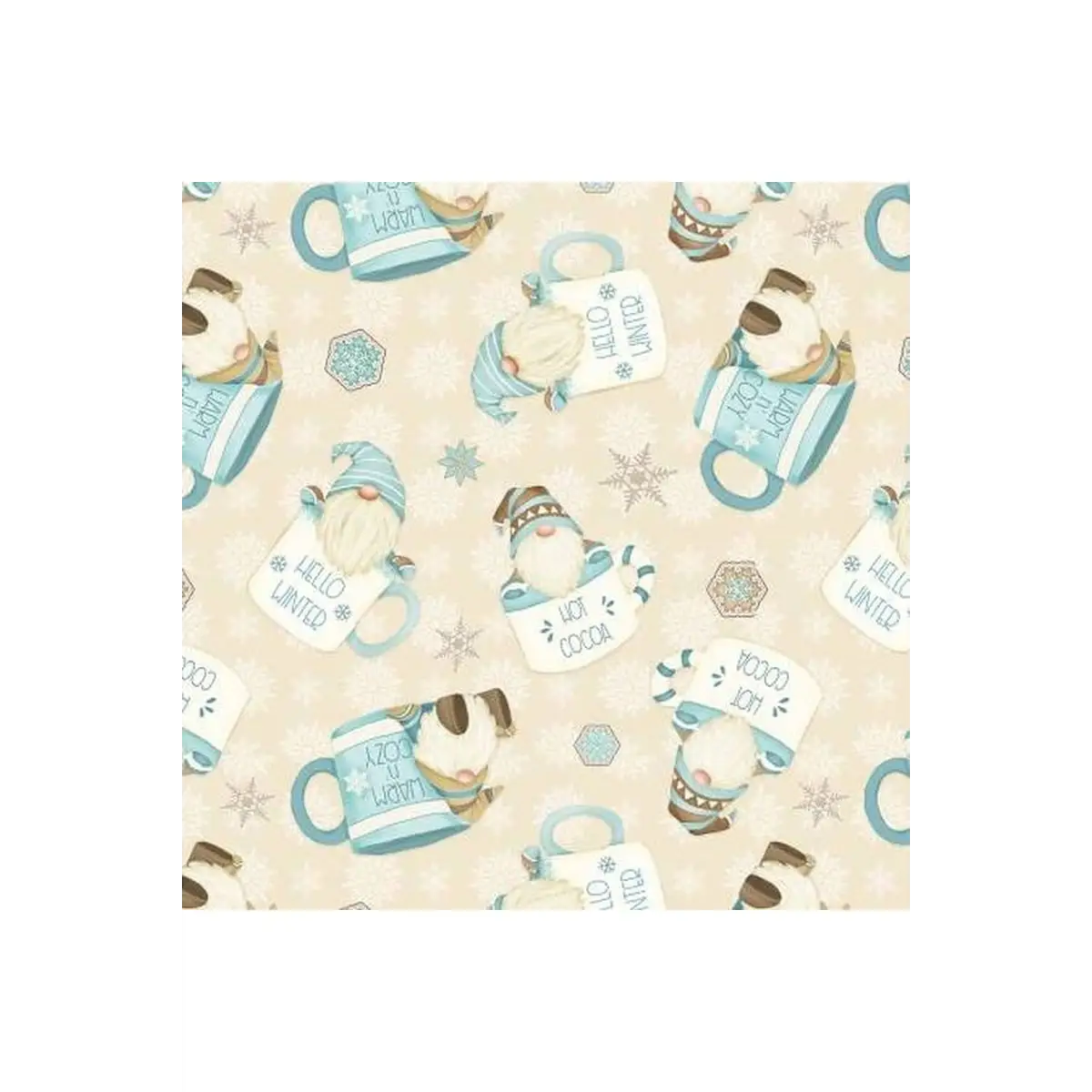 I Love Sn'Gnomies Cream Hot Cocoa Cup Gnomes Flannel