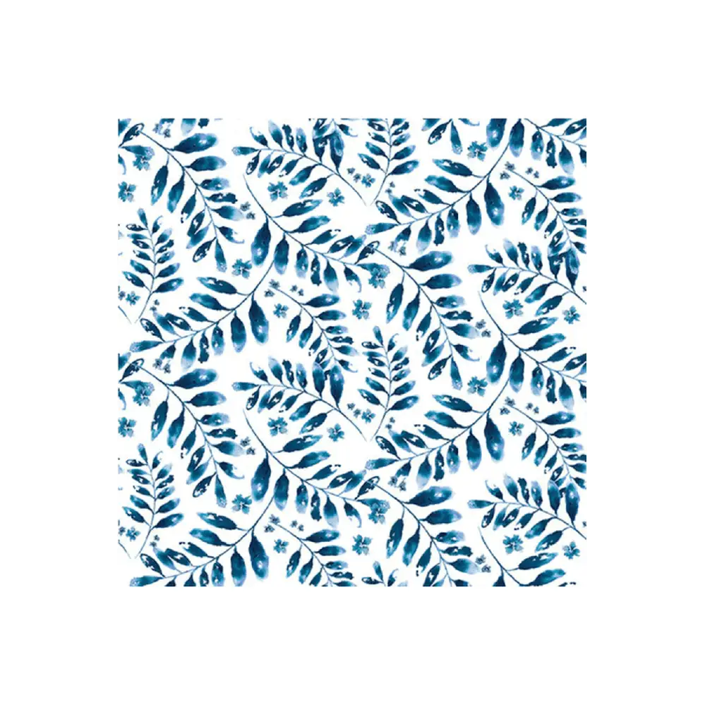 Fabric, Midnight Sapphire Tossed Leafy Vines