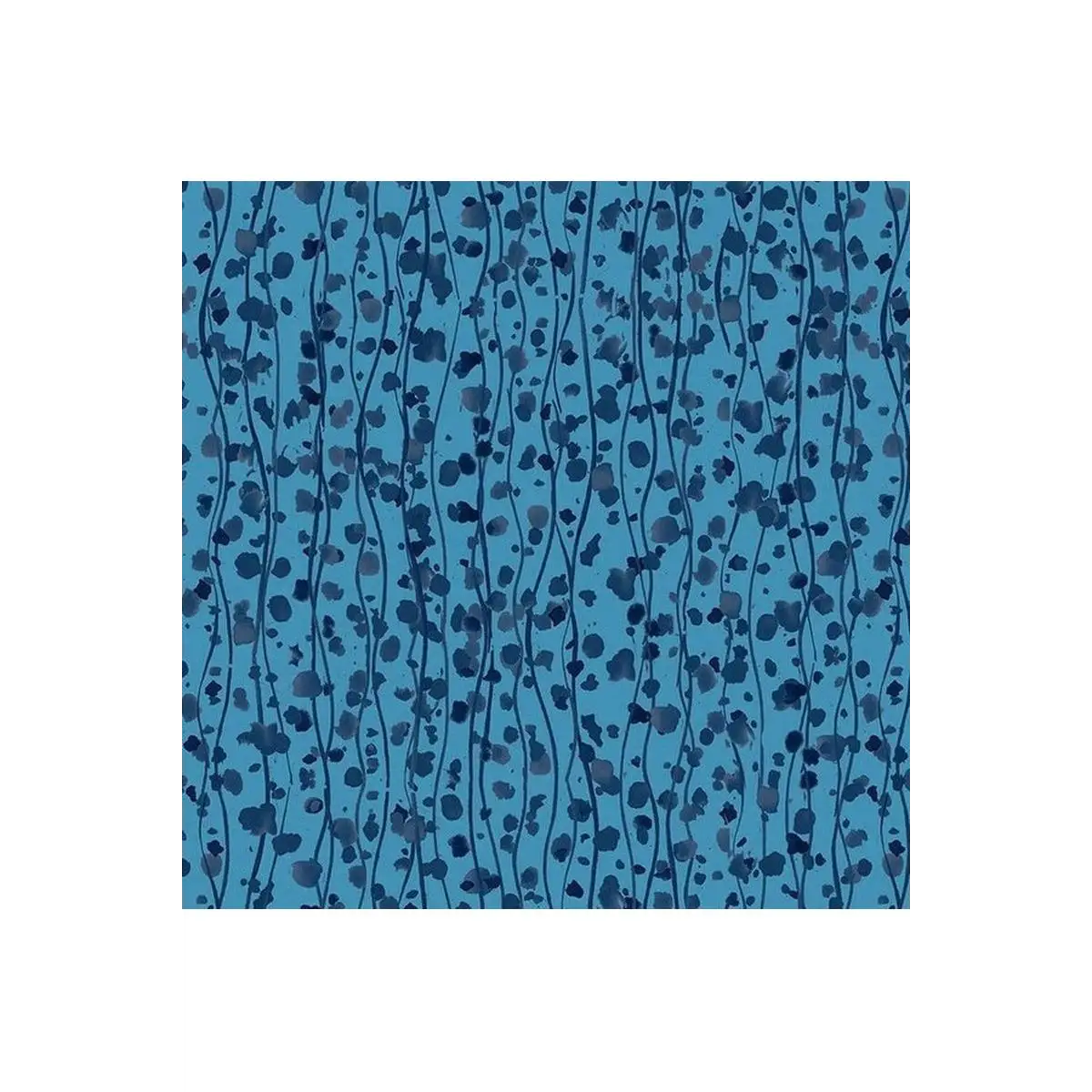 Midnight Sapphire Wavy Stripe with Abstract Dots