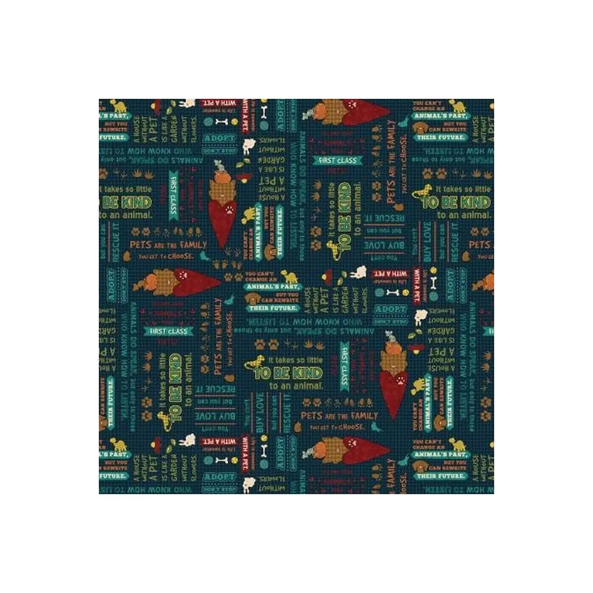 Rescued and Loved Navy 100% Cotton