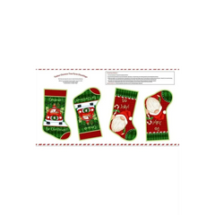 Timber Gnomies Tree Farm Stocking Panel - 312P-86