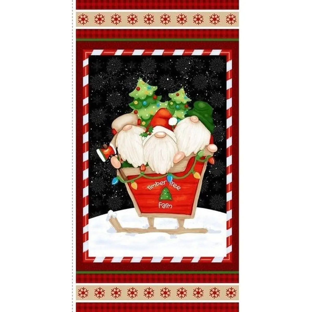 Timber Gnomies Tree Farm Quilt Pannel - 313P-89