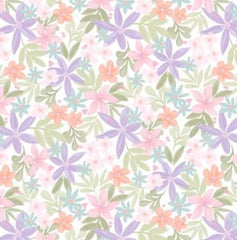 Daisy&Lilly-Lillies,White (Sold By 1/2 Meter)
