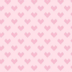 Daisy&Lilly-Cross-Stitched Hearts,Light Pink (Sold By 1/2 Meter)