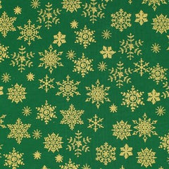Siltex Fabrics, Christmas Collection - Metallic Snowflakes* (Sold By 1/2 Meter)