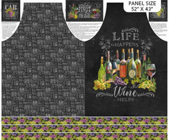 Northcott Fabrics, Life Happens Wine Helps Collection - Panel* (Sold By 1/2 Meter)