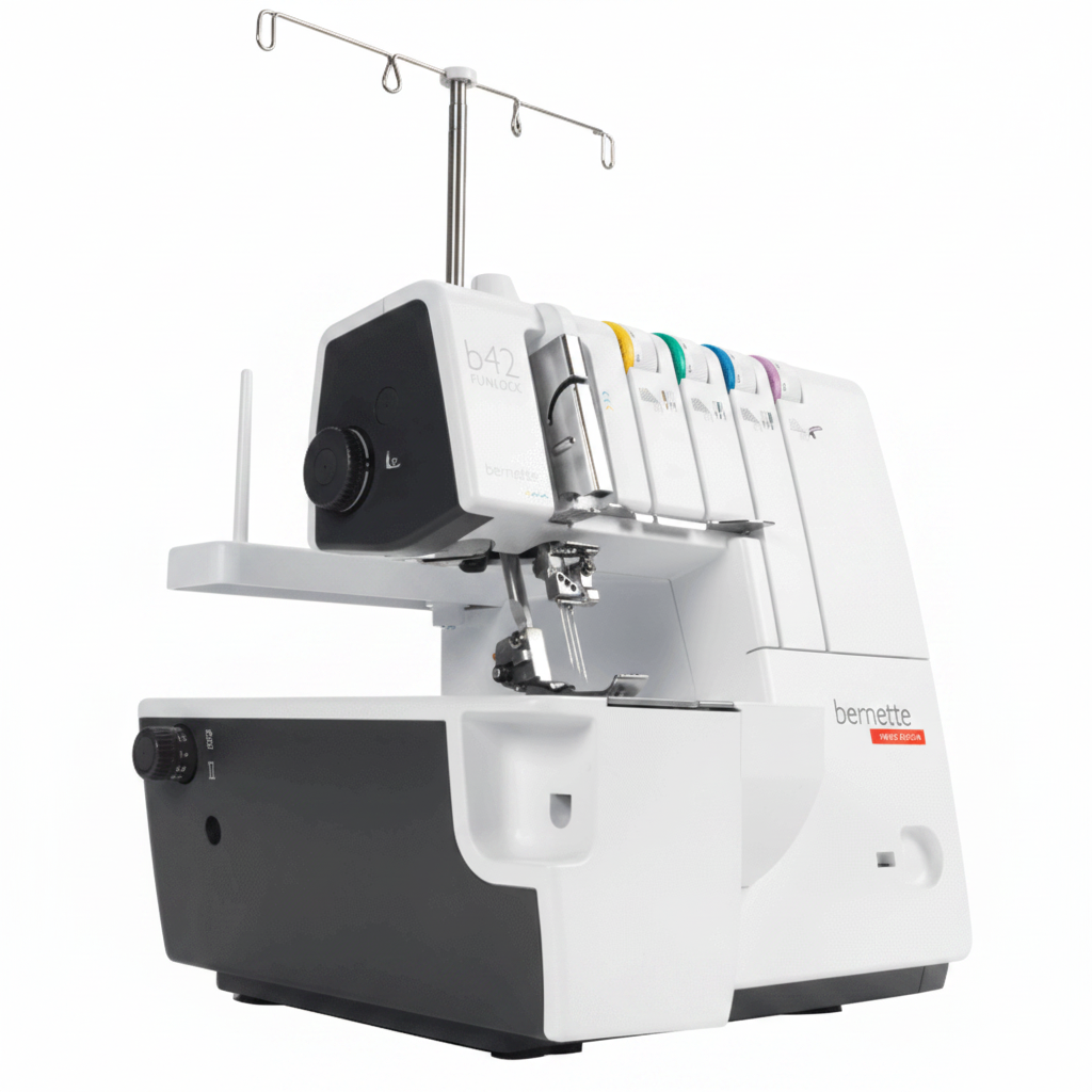 Bernette sewing machine with threading system on a white background