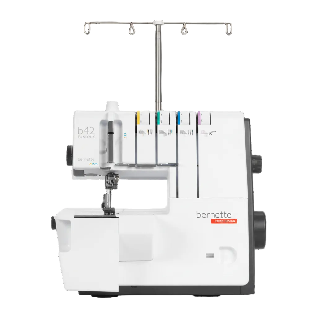 Bernette sewing machine with threading system on a white background