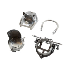 Set of mechanical components on a white background