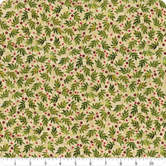 Winter Solstice II Beige Twigs Metallic Yardage (Sold By 1/2 Meter)