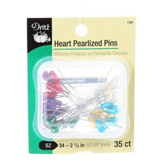 Heart Pearlized Pins - 35pk