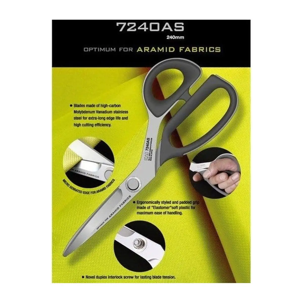 Kai 7240-AS 9.5" Bent scissors Heavy Duty shears #KAI-7240AS