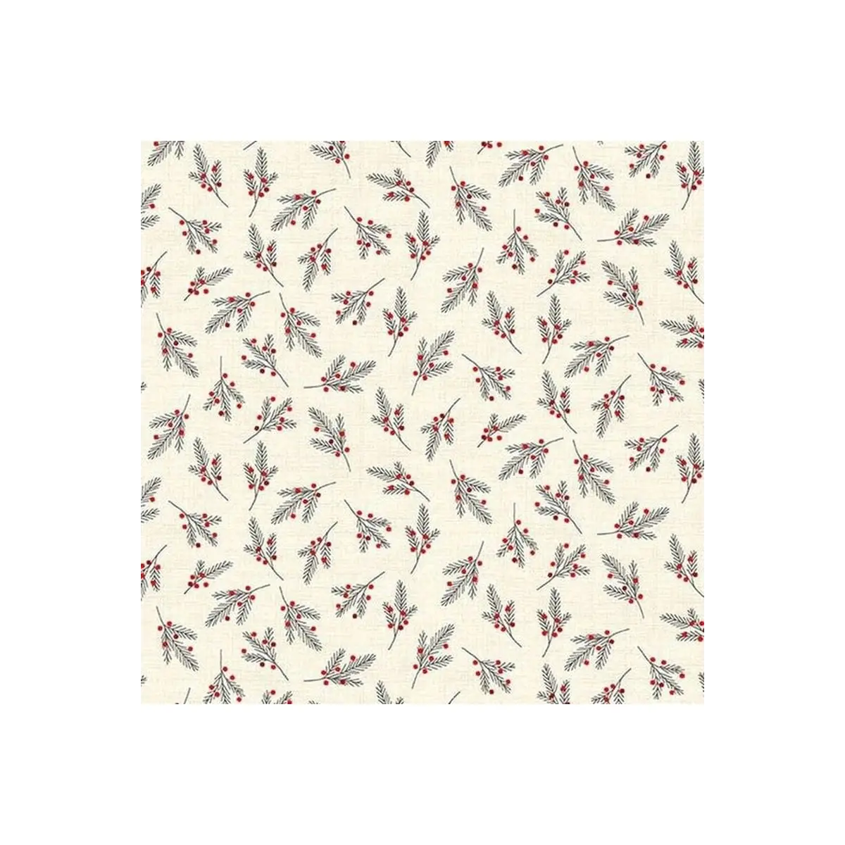 Makower Fabrics, Scandi 2019 Collection - Red Pine Needles