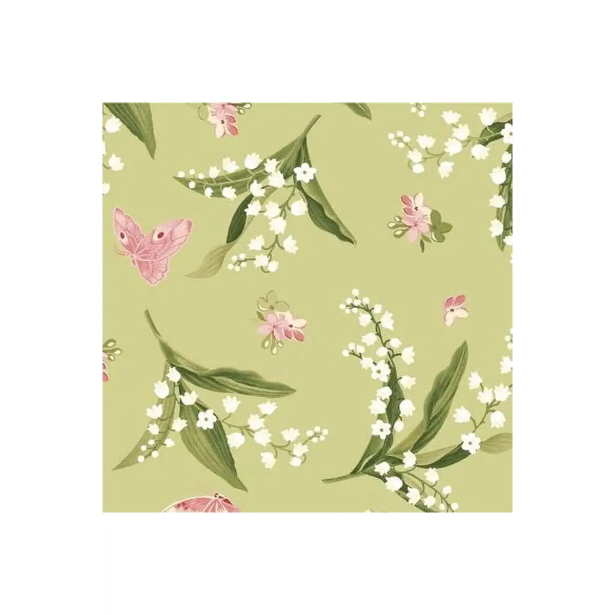 Green Lilies & Butterflies