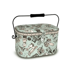 Medium "Sewing Print" Sewing Basket 12"x 8"x 7"