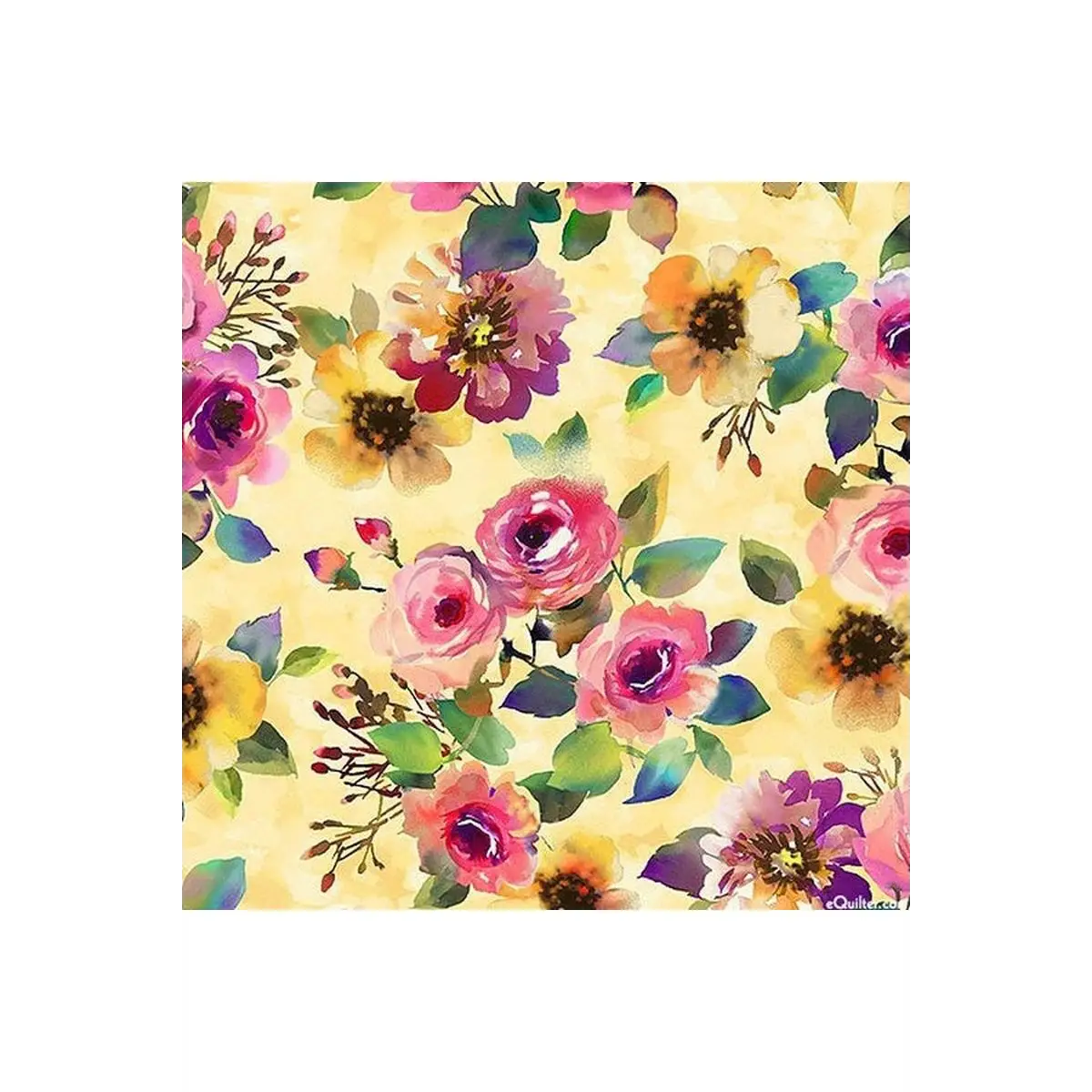 Fabric, Michael Miller Fabrics, Floral Fancy - Delicate Breeze Yellow