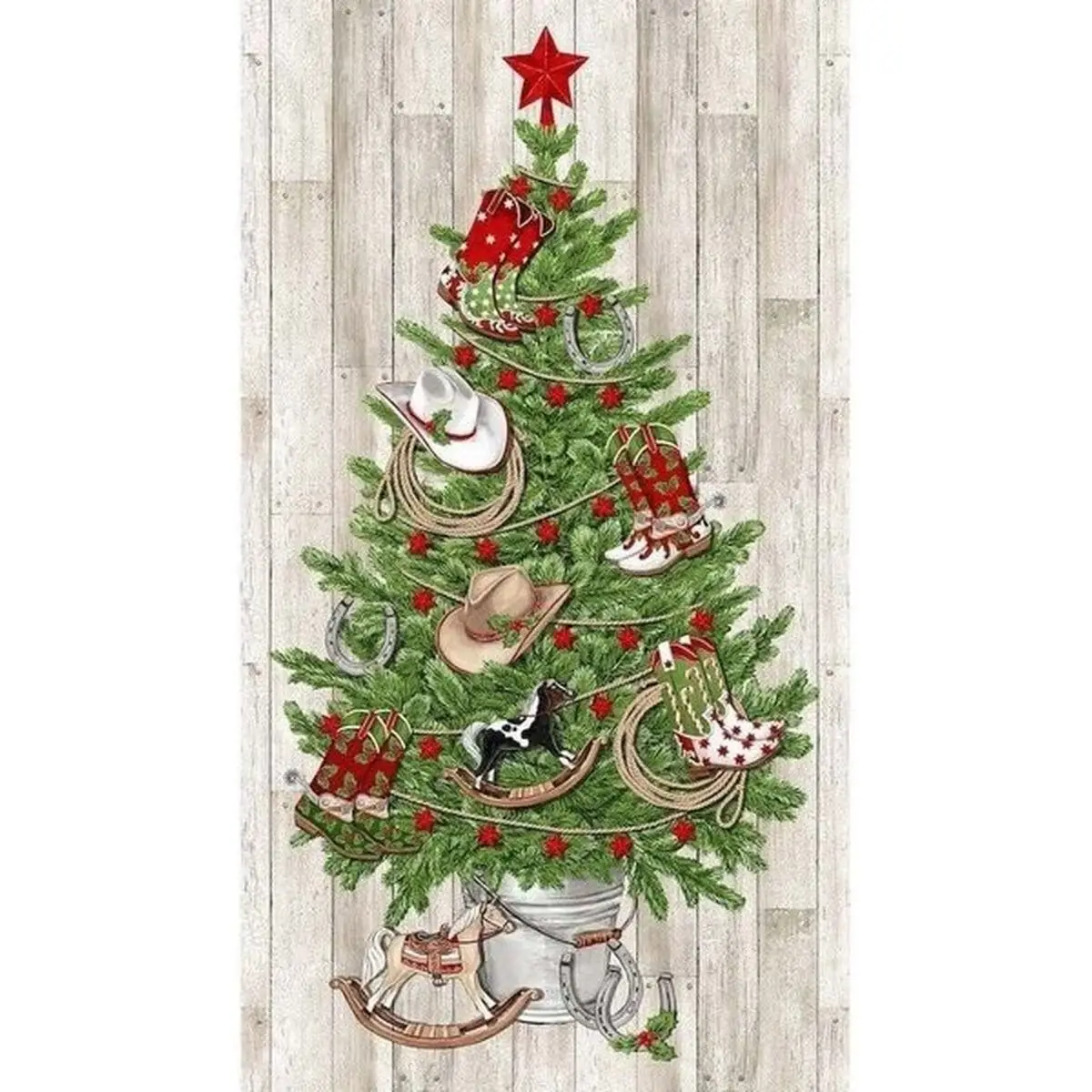 Howdy Christmas Cowboy Christmas Tree Panel - DP24610-11