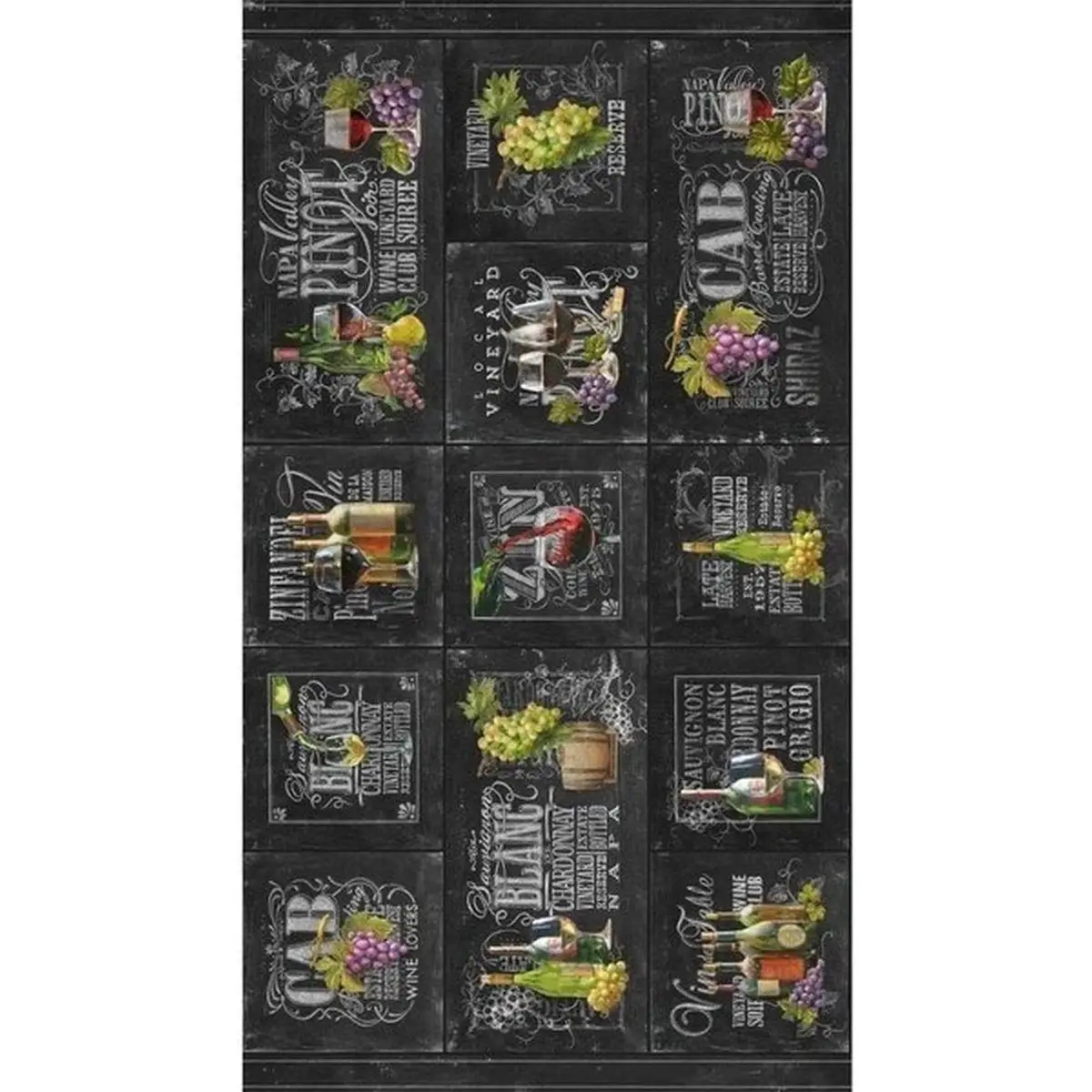 Fabric, Northcott Fabrics, Life Happens Wine Helps Collection - Chalkboard Patch