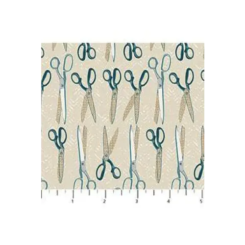 Fabric, Northcott Fabrics, Material Girl- Scissors