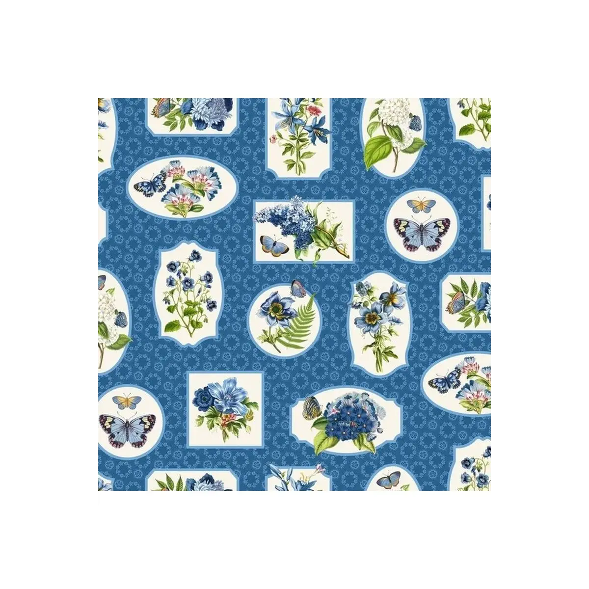 Fabric Northcott, Something Blue, Floral Medallion DP25078-44