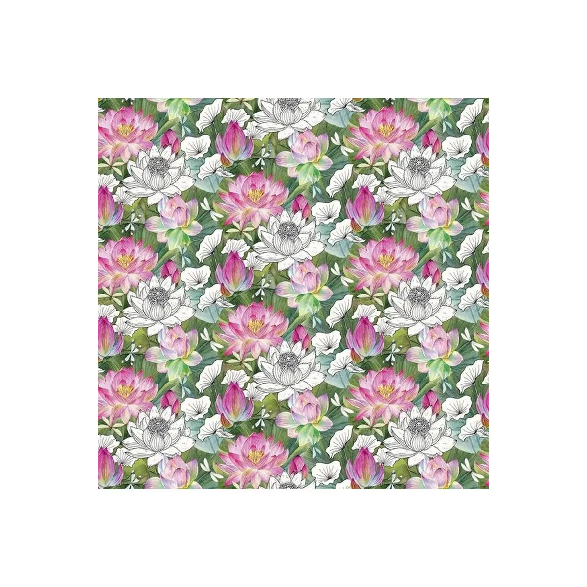 Fabric, Northcott -Water Lilies Flora with Toile - DP25058-99