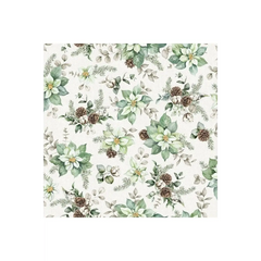 White Linen Christmas Open Poinsettia - 25428