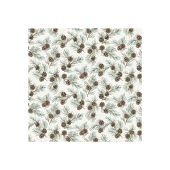 White Linen Christmas Pinecones - 25430