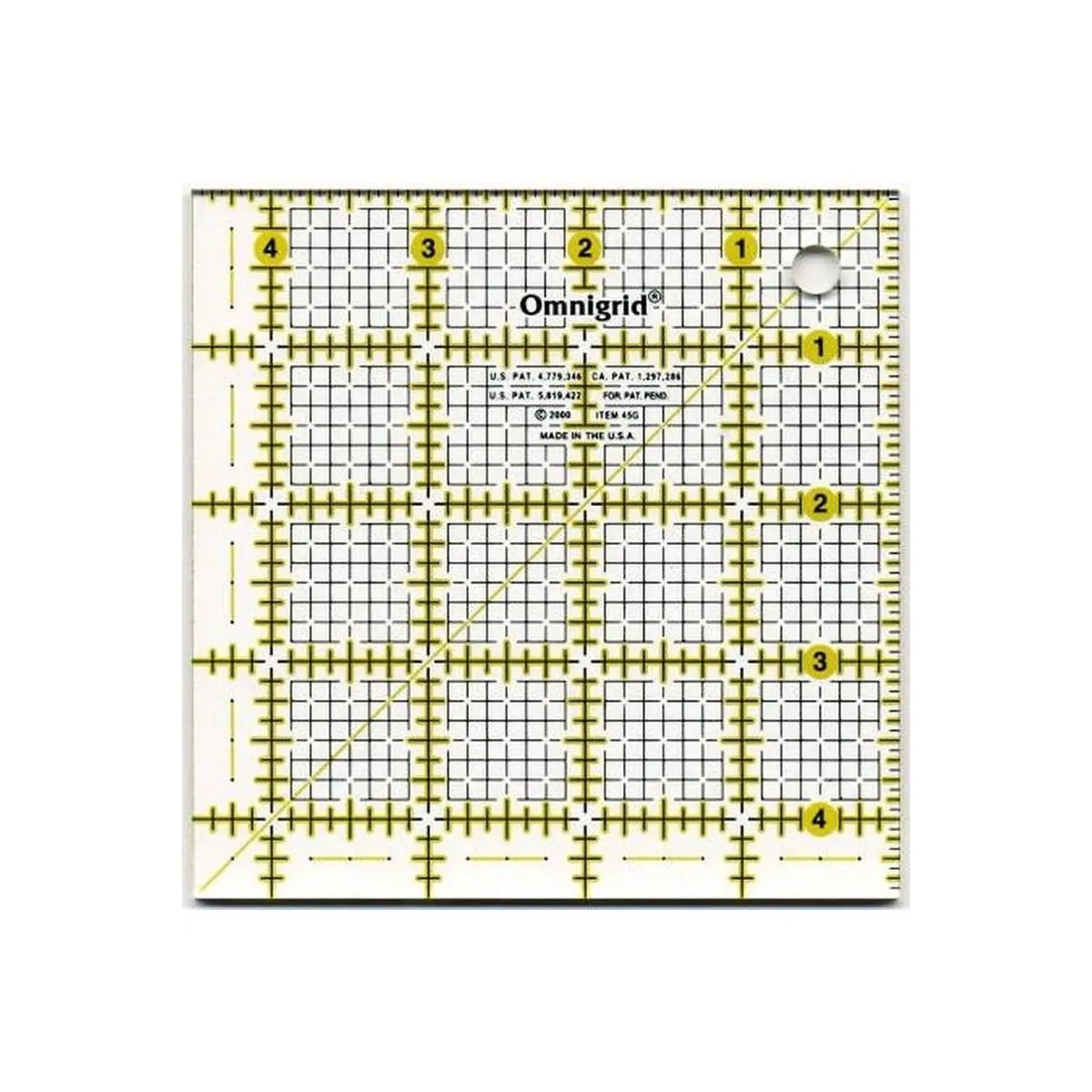 Omnigrid Ruler 4 1/2in Square All-Over Grid