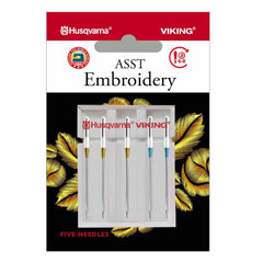 HUSQVARNA® VIKING® Embroidery Needles Assorted Sizes 5-Pack