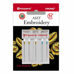 HUSQVARNA® VIKING® Embroidery Needles Assorted Sizes 5-Pack