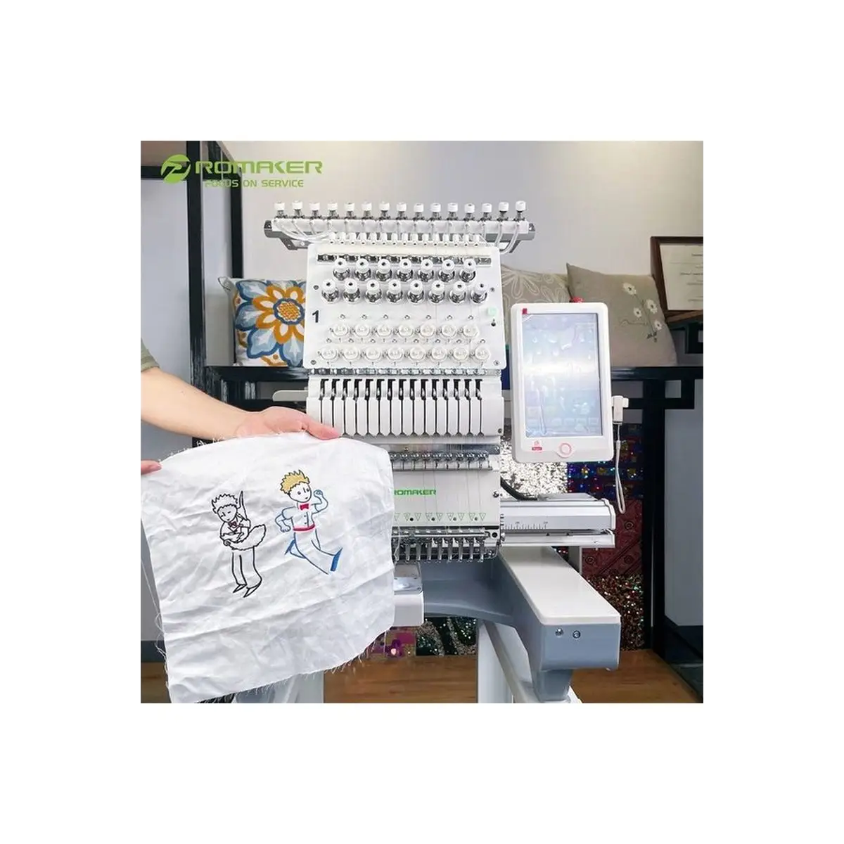 Promaker M-1501 Single Head 15 Multi Needle Embroidery Machine, Incl Optional Accessories & Stand