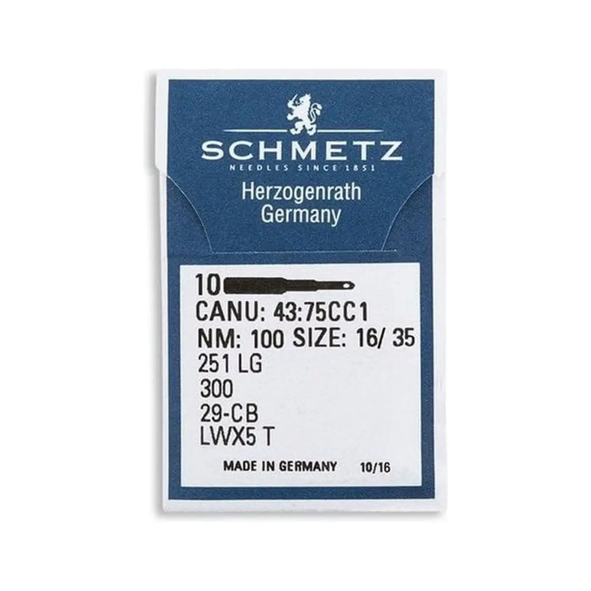 Schmetz Industrial Needles - System: 251LG Long, 10/Pack