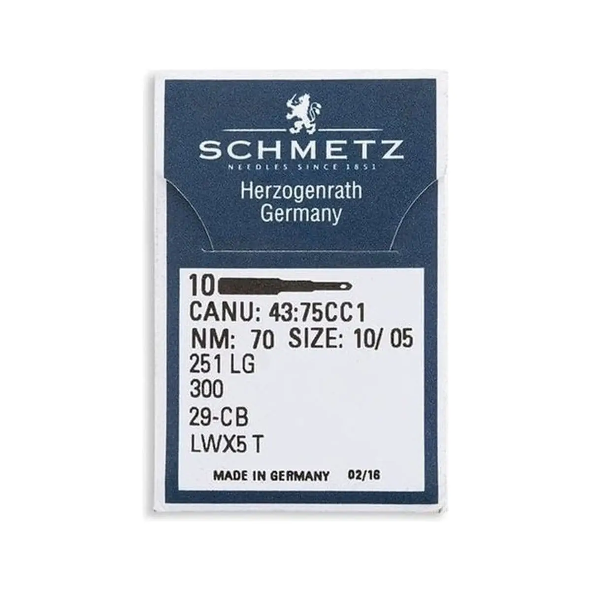 Schmetz Industrial Needles - System: 251LG Long, 10/Pack