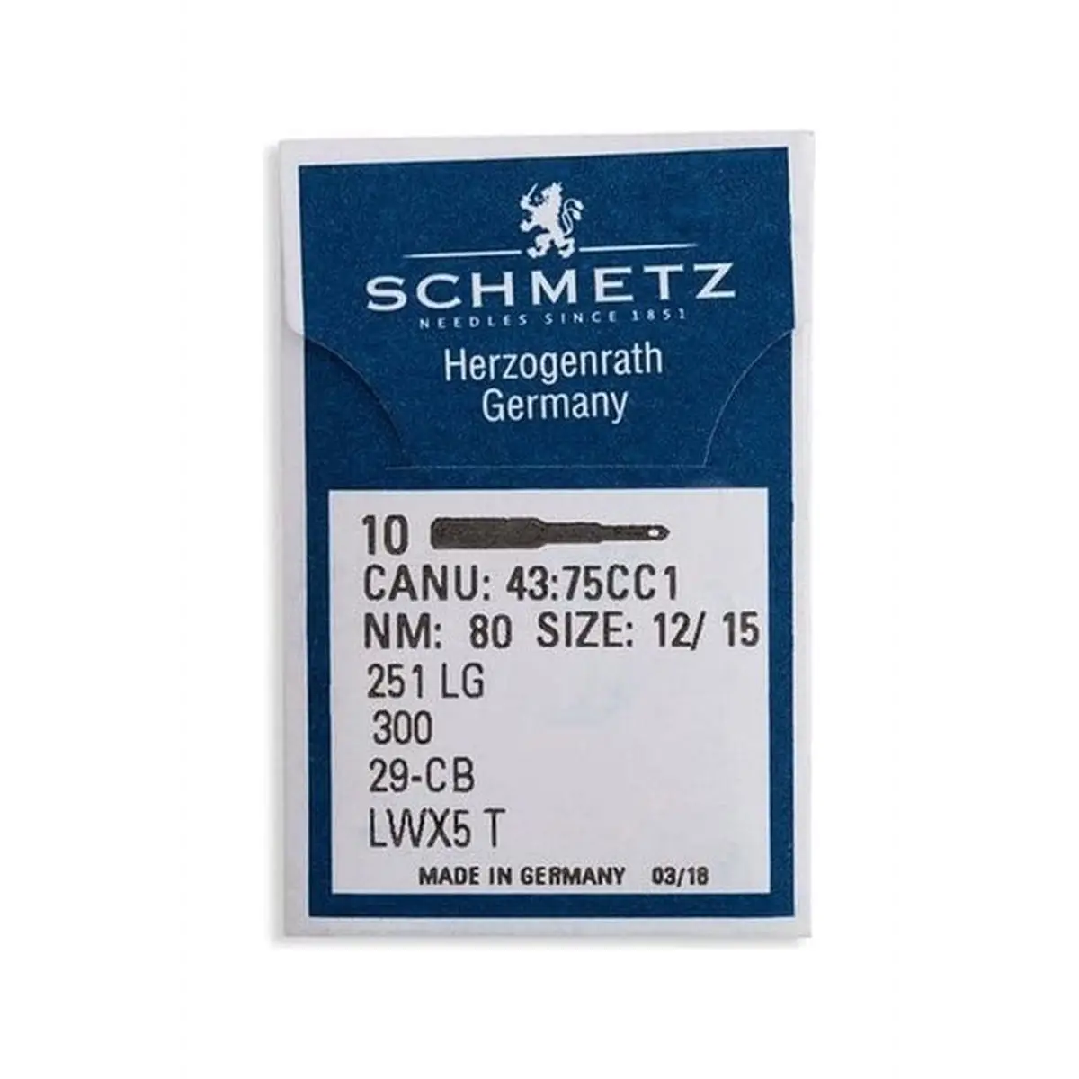 Schmetz Industrial Needles - System: 251LG Long, 10/Pack