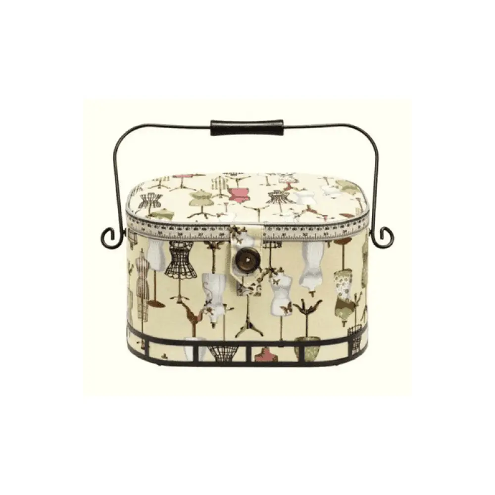 Sewing Basket with Wire Handle Dressform 12 x 8 x 7.5" #D612250