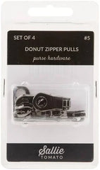 Donut Zipper Pulls Gunmetal 4pk