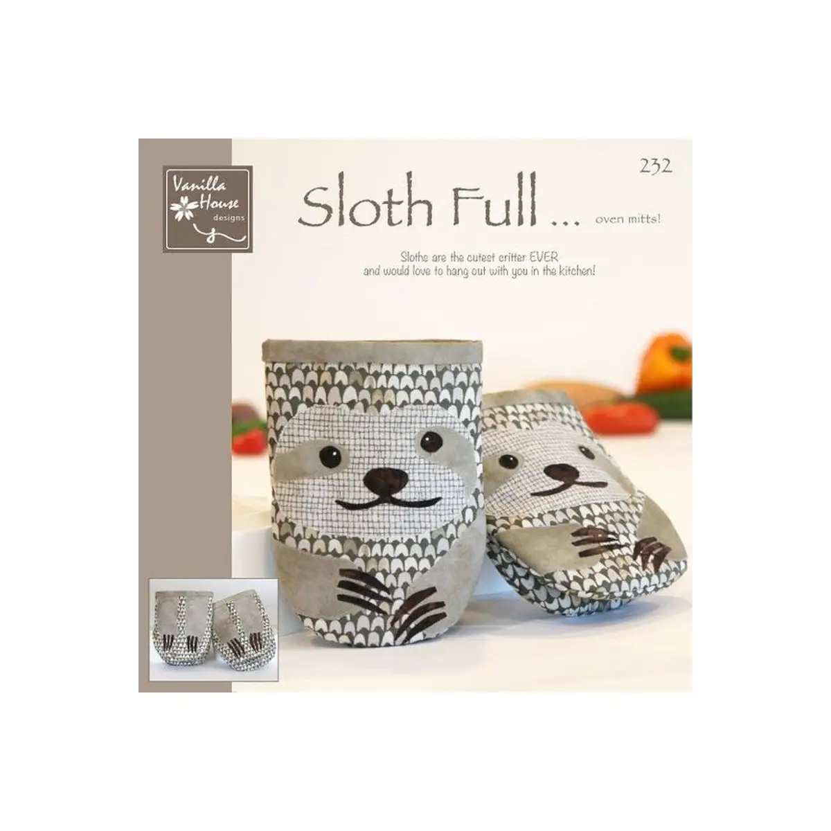 Sloth Full Oven Mitts Pattern
