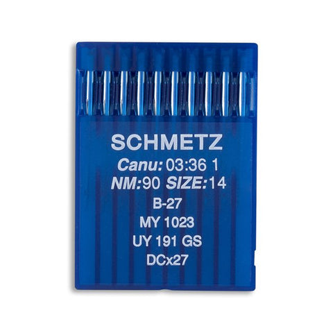 Aiguilles pour machines industrielles à pointe régulière Schmetz - B27, MY 1023, UY 191 GS, DCx27 - 10/paquet 