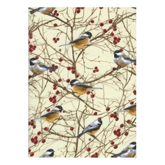 Fabric, Happy Camper Chickadees Cream - Timeless Treasures