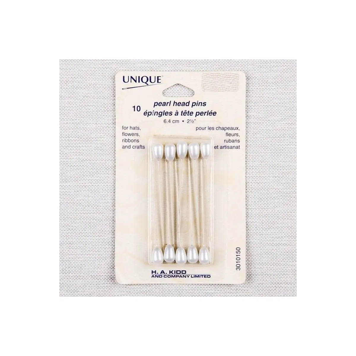 UNIQUE Pearl Head Hat Pins 10 pcs - 2.5"